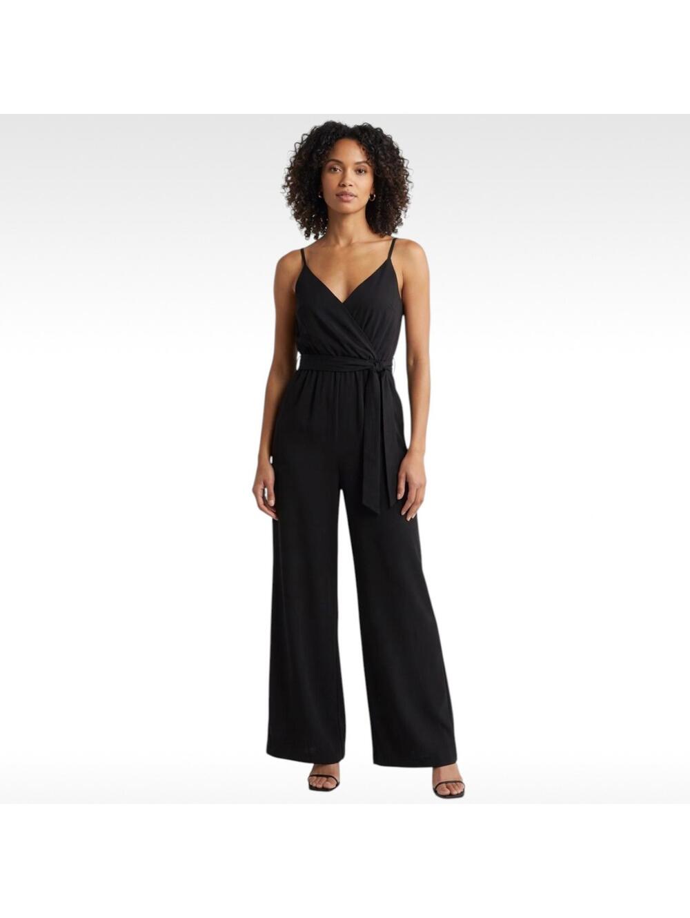 Chelsea28 Side Tie Wide Leg Jumpsuit Black Nordstrom - Size Small - NWT
